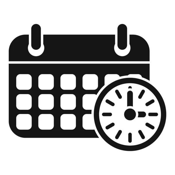 Ícone Tempo Calendário Vetor Simples Controlo Trabalho Equipa Intervenção — Vetor de Stock