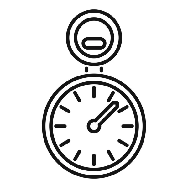 Cronómetro Icono Contorno Vector Hora Negocios Control Trabajo — Vector de stock