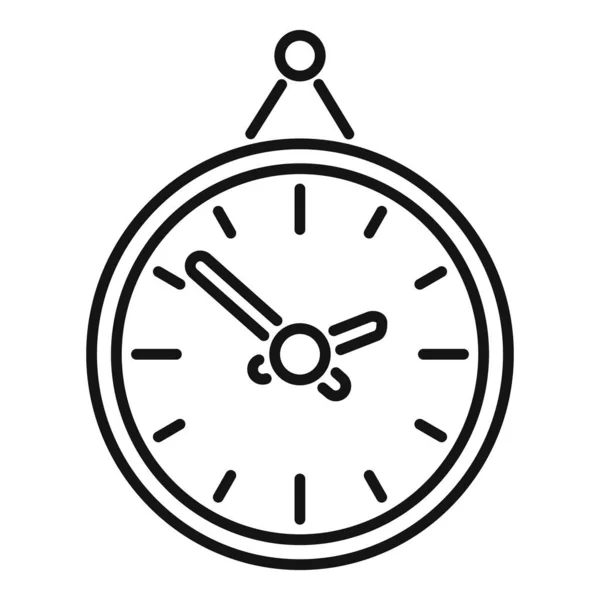Reloj Pared Icono Contorno Vector Hora Negocios Control Trabajo — Vector de stock