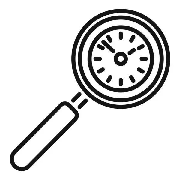 Tiempo Búsqueda Icono Control Contorno Vector Proyecto Trabajo Reloj Temporizador — Vector de stock