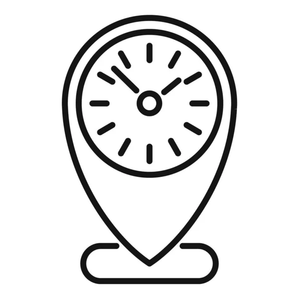 Ícone Controle Localização Tempo Vetor Esboço Relógio Trabalho Equipa Escolar — Vetor de Stock