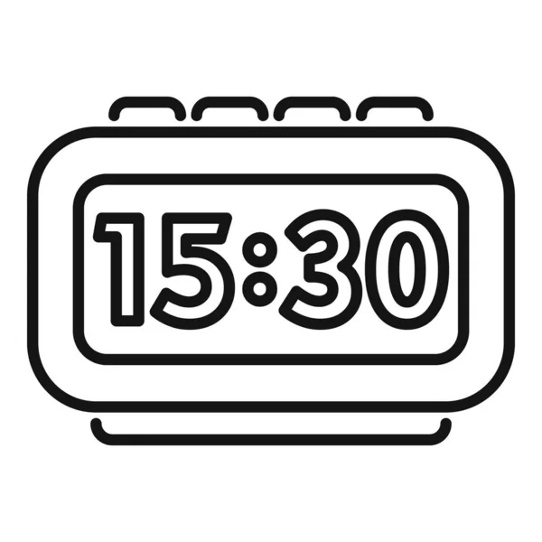 Reloj Despertador Digital Icono Contorno Vector Trabajo Negocios Control Proyectos — Archivo Imágenes Vectoriales