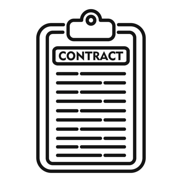Contract Help Icon Outline Vektor Bürodienstleistungen Online Arbeiten — Stockvektor