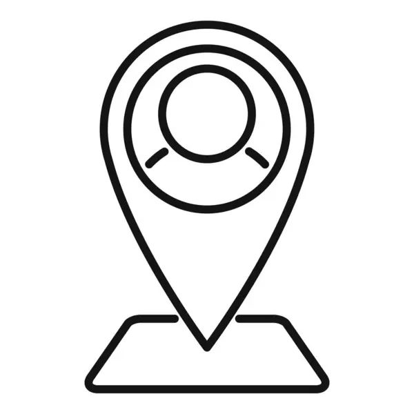 Unterstützt Den Umrissvektor Des Standortsymbols Bürodienstleistungen Kundenhilfe — Stockvektor