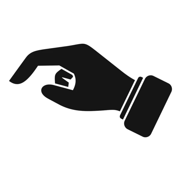 Geben Sie Gestensymbol Einfachen Vektor Finger Halten Steigerungspunkt — Stockvektor