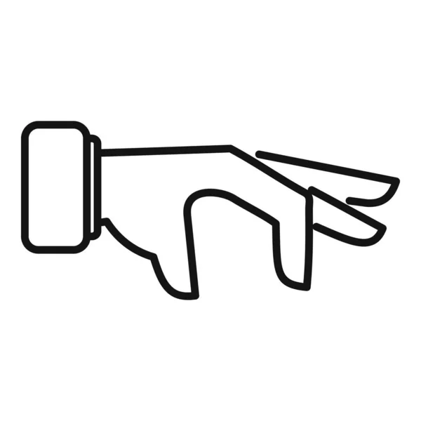 Umrissvektor Des Gestensymbols Verschieben Finger Halten Handgelenkarm — Stockvektor