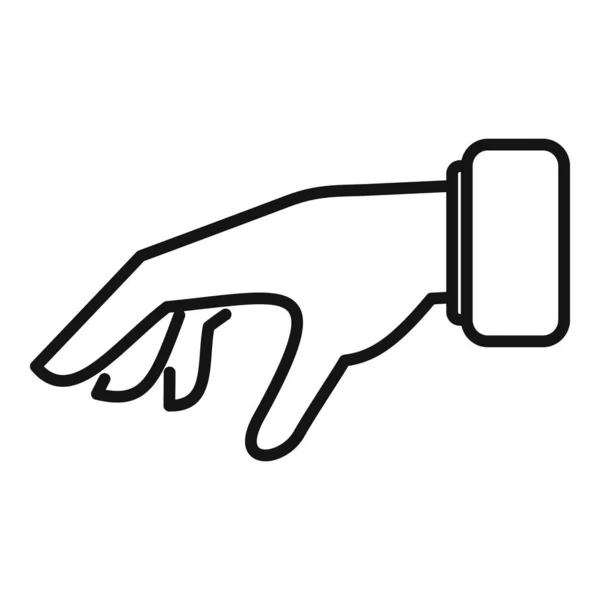 Geste Symbol Umrissvektor Finger Halten Handhaltung — Stockvektor