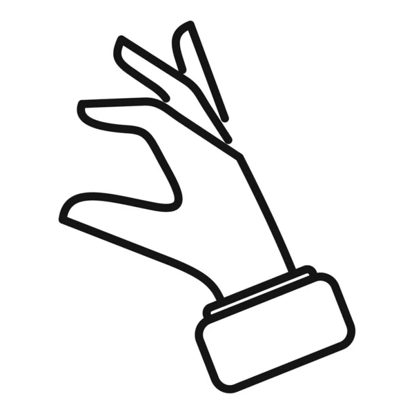 Geben Sie Gestensymbole Umrissvektor Finger Halten Steigerungspunkt — Stockvektor
