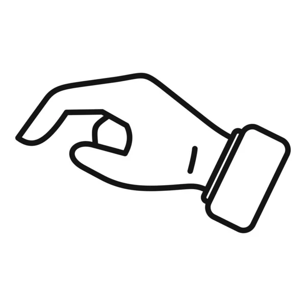 Ícone Gesto Mão Contorno Vetor Segura Dedo Palma Pose —  Vetores de Stock
