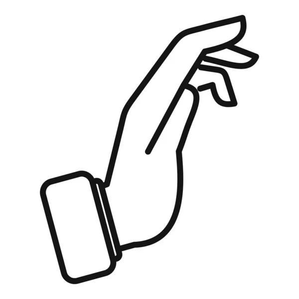 Show Finger Icon Outline Vector Hold Gesture Thumb Touch — Stock Vector