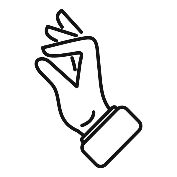 Показувати Вектор Контурів Піктограм Жестів Палець Тримається Позування Пальми — стоковий вектор