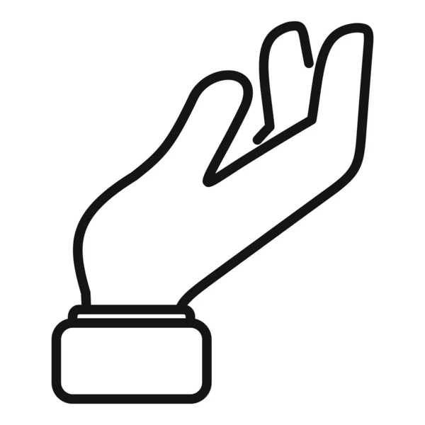 Вверх Знака Вектор Контура Контура Держи Палец Поза Захвата — стоковый вектор