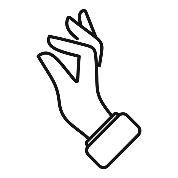Vetor Contorno Ícone Três Dedos Segura Bem Mão Gestos —  Vetores de Stock