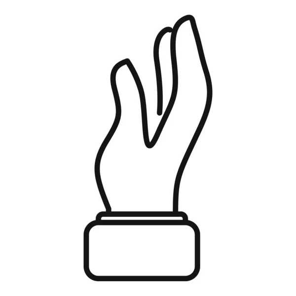 Take Hand Icon Outline Vector Arm Pose Touch Signal — Stock Vector