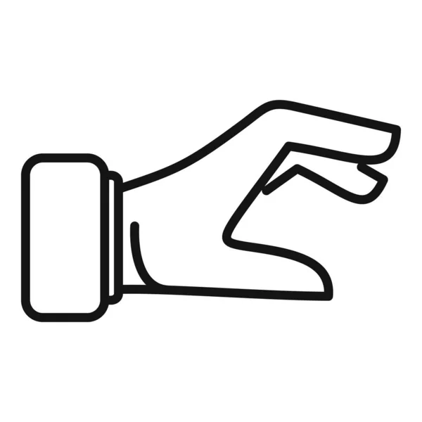 Σημείο Χειρονομία Εικονίδιο Περίγραμμα Διάνυσμα Δάχτυλο Χέρι Ανθρώπινο Τσίμπημα — Διανυσματικό Αρχείο