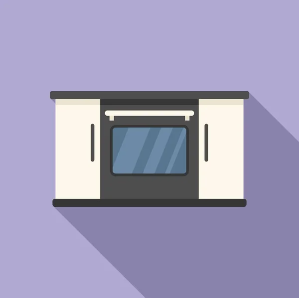 Moderne Küche Ikone Flachen Vektor Innenraum Backofenausrüstung — Stockvektor