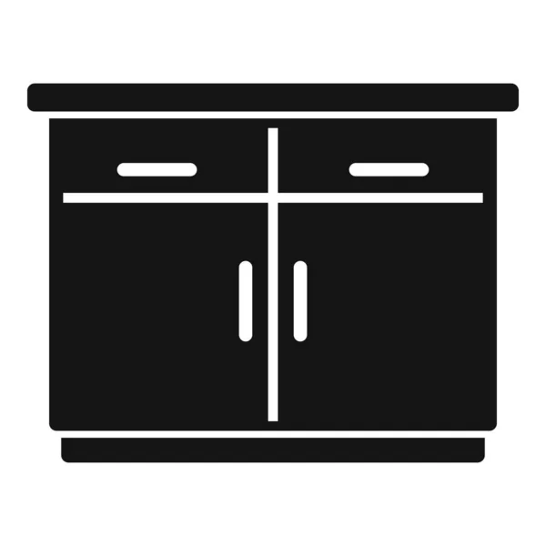 Jednoduchý Vektor Ikony Domácího Nábytku Interiér Kuchyně Design Místnosti — Stockový vektor