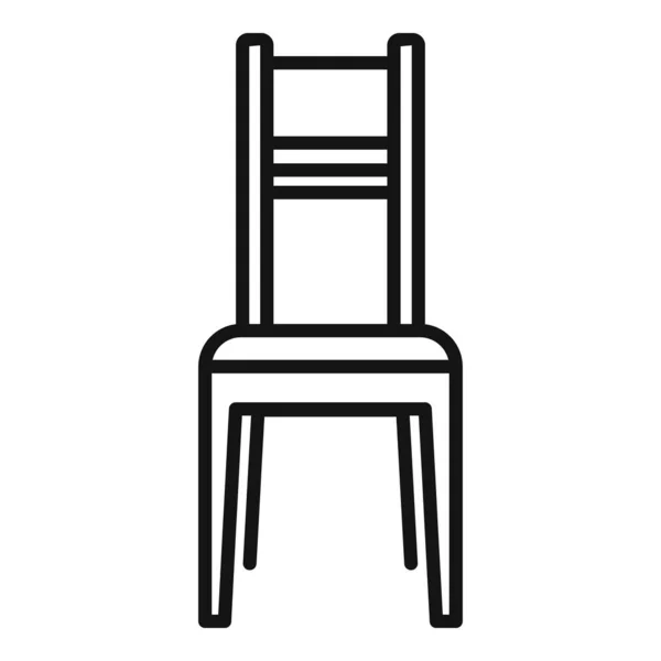 Chaise Classique Icône Contour Vecteur Meubles Chambre Cuisiner Dîner — Image vectorielle
