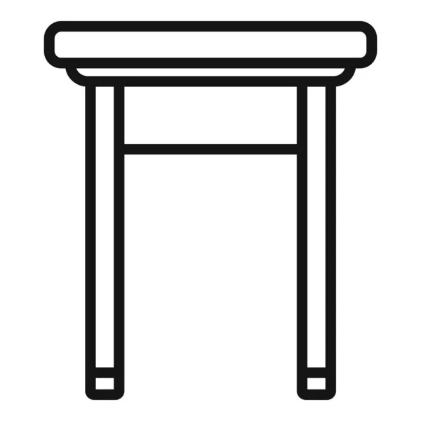 Chaise Sans Dossier Icône Contour Vecteur Design Chambre Maison Moderne — Image vectorielle