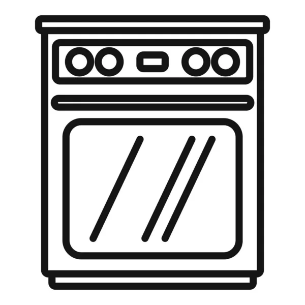 Mutfak Fırını Ikonu Ana Hatları Vektörü Oda Kapalı Alanda Modüler — Stok Vektör
