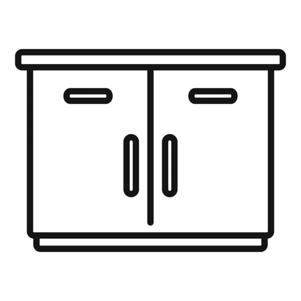 ホーム家具アイコンアウトラインベクトル キッチンのインテリア 部屋のデザイン — ストックベクタ