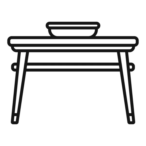 Πίνακας Τροφίμων Εικονίδιο Περίγραμμα Διάνυσμα Έπιπλα Σπιτιού Διακόσμηση Μαγειρικής — Διανυσματικό Αρχείο
