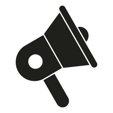 Megafon simgesini basit vektörle gözden geçir. Müşteri geri bildirimi. Kullanıcı görüşü