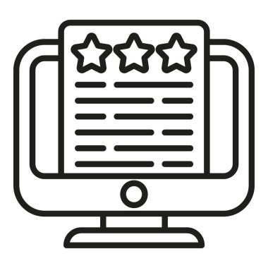 Geribildirim simgesi dış hat vektörü. Yıldız değerlendirmesi. Yıldız oranı