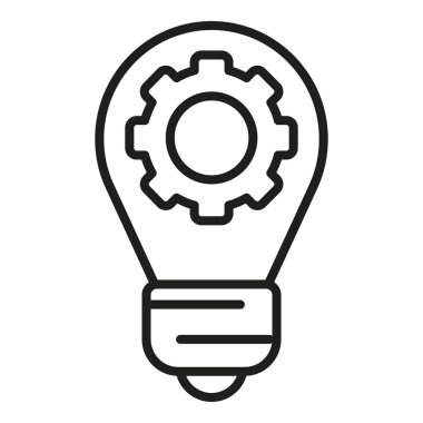 Ampul fikri ikon ana hatları vektörü. Yıldız oranı. İyi müşteri