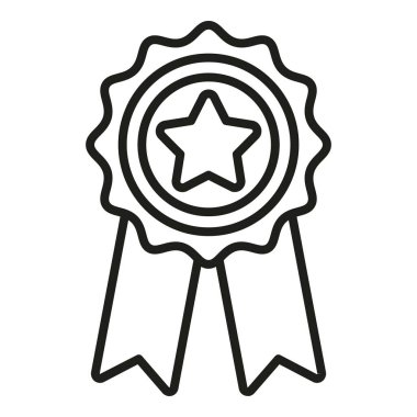 Amblem oranı simgesi ana hatları vektörü. Müşteri geri bildirimi. Müşteri servisi