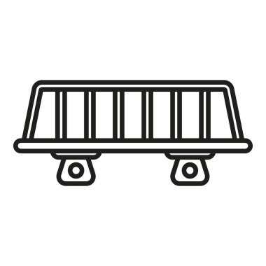 Araba çatısı ikonu ana hat vektörü. Sandık. Yolculuk yükü