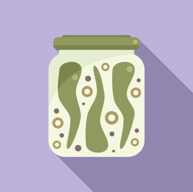 Acı biber ikonu yassı vektörü. Yemek yemek. konserve ürünü