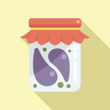 Sebze kavanozu düz vektörü. Turşu yemeği. Ürün yemek