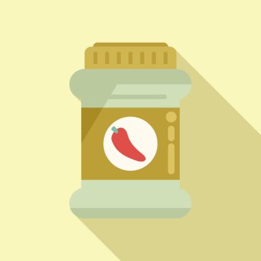 Konserve biber ikonu düz vektör. Yemek turşusu. konserve ürünü