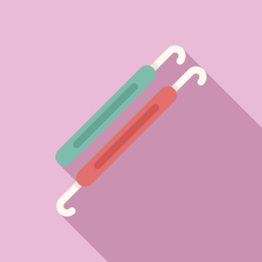 Örgü kancası düz vektörü. Yün örgü. Kumaş kumaş