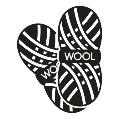 Kumaş tekstil simgesi basit vektör. Yün örgü. Moda elbisesi.