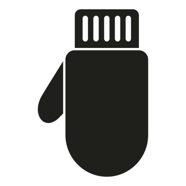 Örgü eldiveni simgesi basit vektör. Yün örgü. Kumaş kumaş.