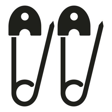 Örgü klipsi simgesi basit vektörü. Yün örgü. Atkı şapkası