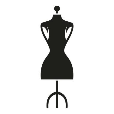 Kumaş manequine simgesi basit vektör. Yün örgü. Sıcak top