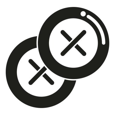 Örgü düğmesi simgesi basit vektör. Yün örgü. Kış modası