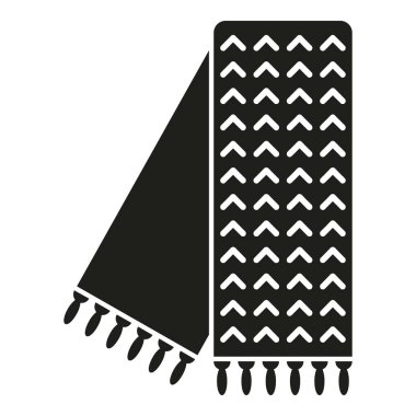 Kumaş eşarp simgesi basit vektör. Yün örgü. Moda kumaşı