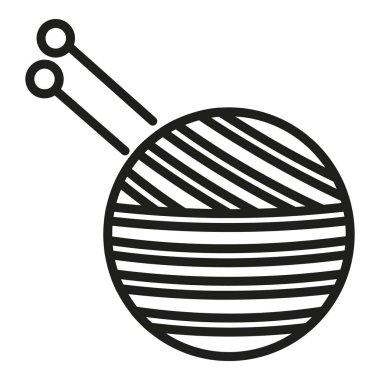 Taslak top taslak vektörü. Yün örgü. Kış modası