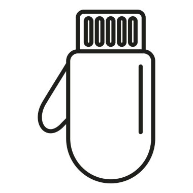 Örgü eldiven ikonu ana hat vektörü. Yün örgü. Kumaş kumaş.