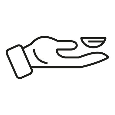 Göz merceği simgesi dış hat vektörünü al. Optik klinik. Bakım