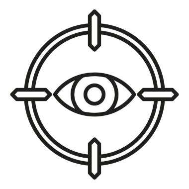 Görme simgesi ana hat vektörü. Görsel bakım. Sınav lensi