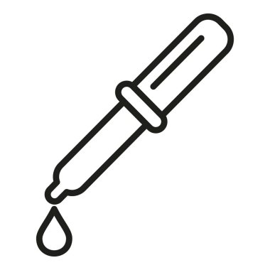 Bırakma simgesi ana hat vektörü. Göz testi. Tıp yaratıcılığı