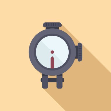 Görüş simgesi düz vektör. Tüfek dürbünü. Hedef kapsam