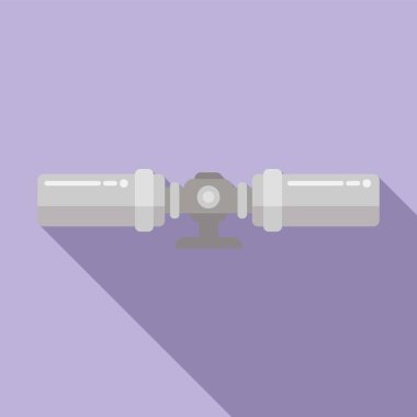 Metal dürbün düz vektör. Tüfek hedefi. Askeri silah.