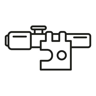 Keskin nişancı teleskopik görüş ikonu ana hat vektörü. Tüfek. Kapsam hedefi