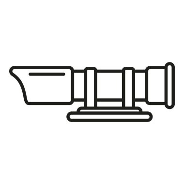 Çelik dürbün taslak vektörü. Tüfek. Askeri keskin nişancı.